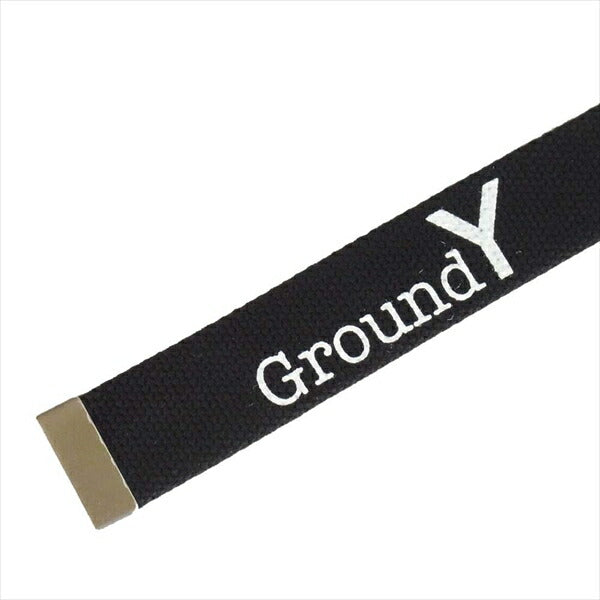 Yohji Yamamoto ヨウジヤマモト GA-F01-091-4 Ground Y グラウンドワイ 20SS LOGO BELT ガチャ ベルト 黒系【新古品】【未使用】【中古】