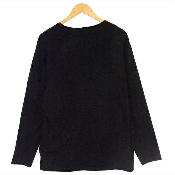 Yohji Yamamoto POUR HOMME ヨウジヤマモトプールオム Soldes HN-T42-085-2-03 カルティマ 天竺 抜染 プリント 丸首 長袖 カットソー 黒系 3【新古品】【未使用】【中古】