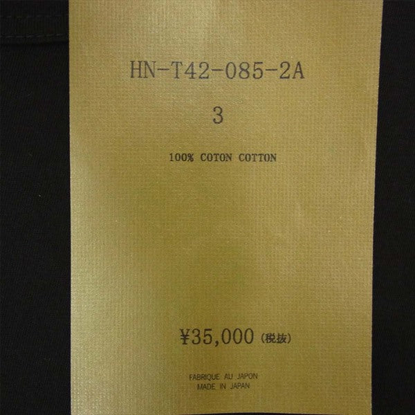 Yohji Yamamoto POUR HOMME ヨウジヤマモトプールオム Soldes HN-T42-085-2-03 カルティマ 天竺 抜染 プリント 丸首 長袖 カットソー 黒系 3【新古品】【未使用】【中古】