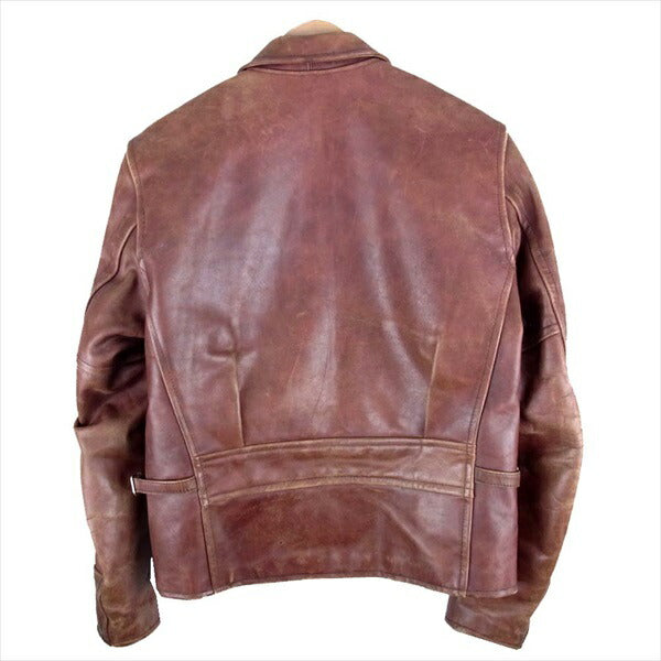 ビーマッコイ B-MCCOY'S ステアハイド シングル レザー ライダース ジャケット ブラウン系 36【中古】