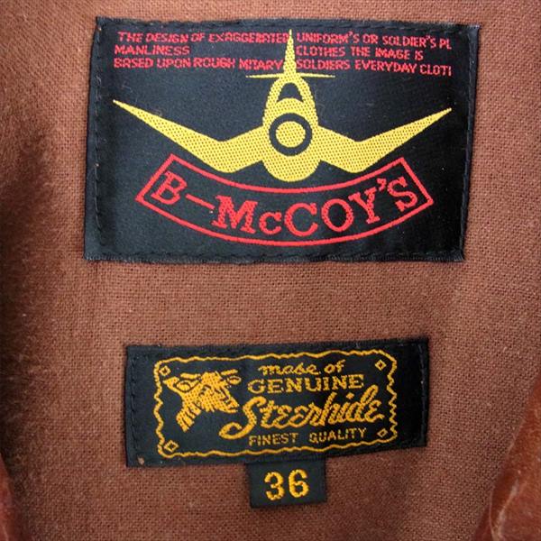 ビーマッコイ B-MCCOY'S ステアハイド シングル レザー ライダース ジャケット ブラウン系 36【中古】