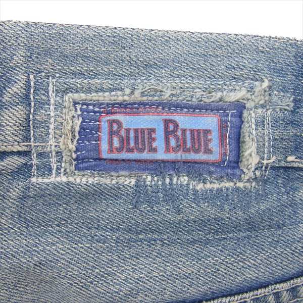 BLUE BLUE リペア vintage加工 デニム・ジーンズ/W34 BLUE BLUE ブルーブルー ジップフライ ダメージ リペア加工 デニム
