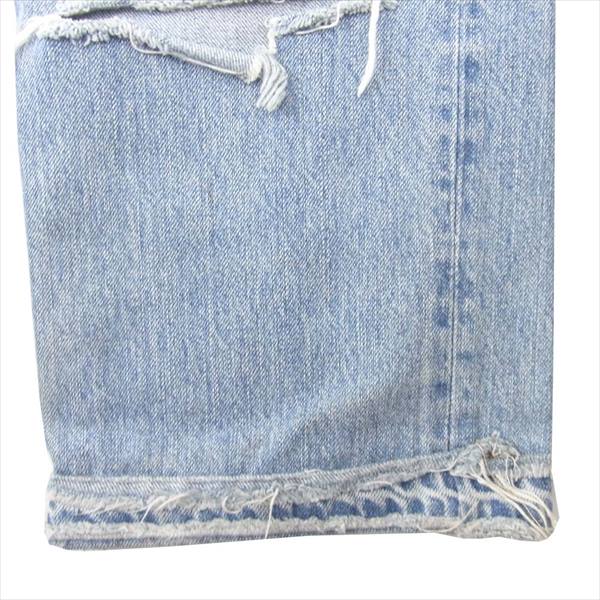 BLUE BLUE ブルーブルー ジップフライ ダメージ リペア加工 デニム パンツ インディゴブルー系 32【中古】