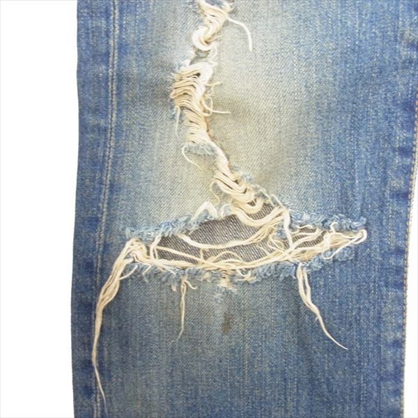 HYSTERIC GLAMOUR ヒステリックグラマー 4AP-1802 METAL WARRIOR メタルウォリアー クラッシュ加工 プリント デニム パンツ インディゴブルー系 32【中古】