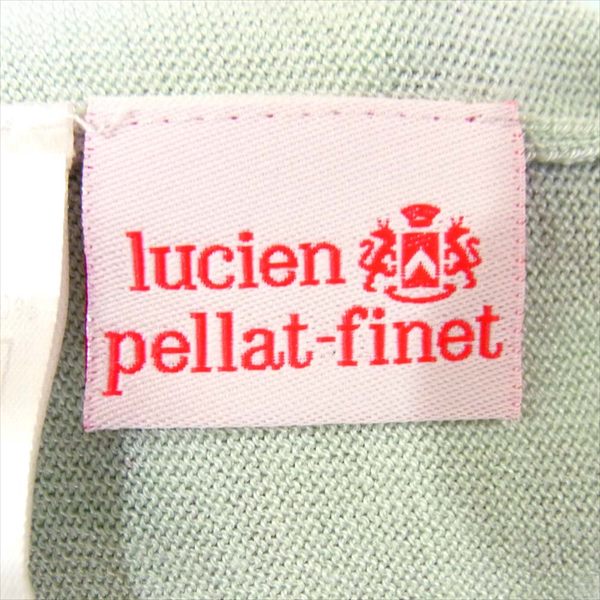 Lucien Pellat-Finet ルシアンペラフィネ スワロ 星条旗 スター シルク カシミヤ ニット カーディガン ライトグリーン系 L【中古】