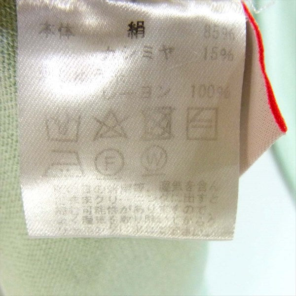 Lucien Pellat-Finet ルシアンペラフィネ スワロ 星条旗 スター シルク カシミヤ ニット カーディガン ライトグリーン系 L【中古】