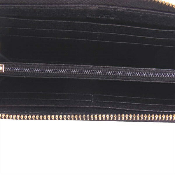 Furla フルラ L字ジップ レザー ウォレット 本革 長財布 レディース 財布 ブラック系【中古】