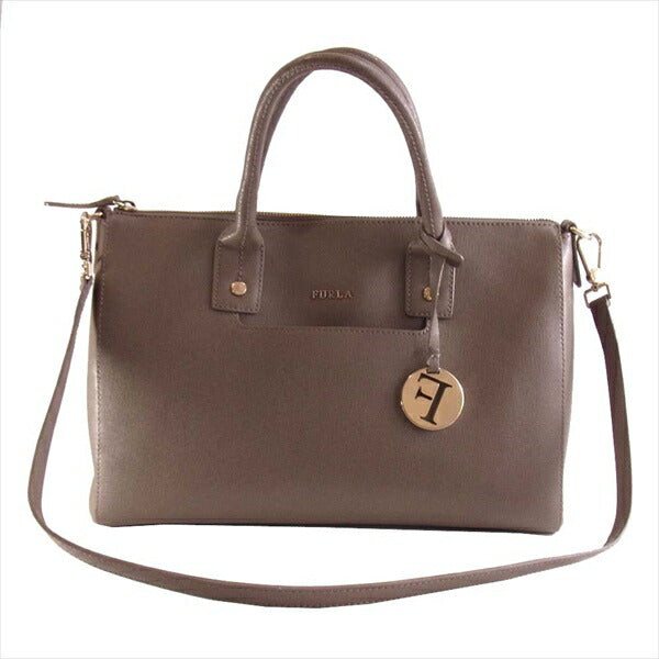 Furla フルラ 214512 PIN ピン 2way ショルダー トート バッグ レディース ハンドバッグ グレー系【中古】