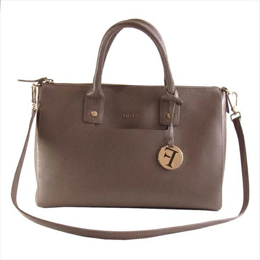 Furla フルラ 214512 PIN ピン 2way ショルダー トート バッグ レディース ハンドバッグ グレー系【中古】