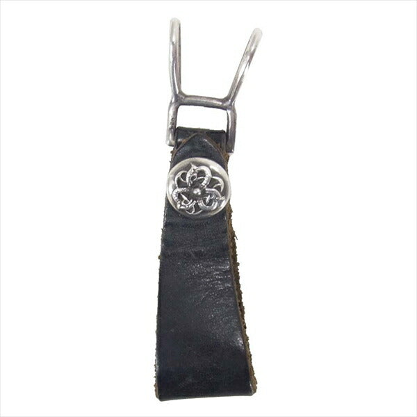 CHROME HEARTS クロムハーツ（原本無） ケルティック ベルトループ レザー シルバー 刻印 キーループ ブラック系【中古】