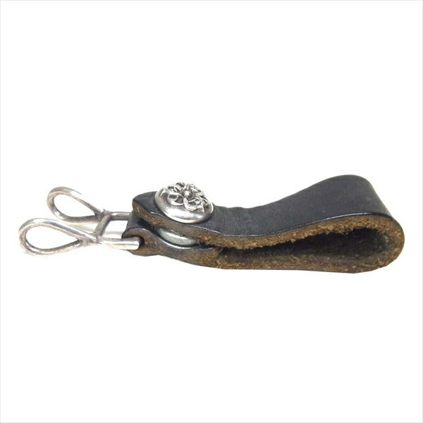CHROME HEARTS クロムハーツ（原本無） ケルティック ベルトループ レザー シルバー 刻印 キーループ ブラック系【中古】