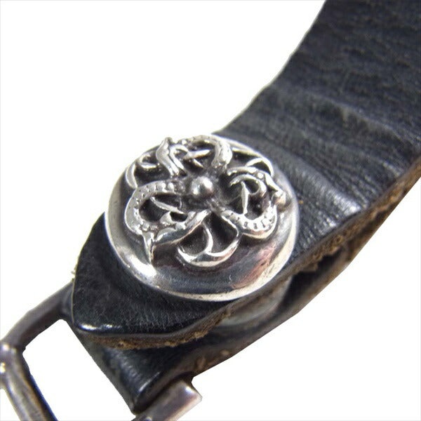 CHROME HEARTS クロムハーツ（原本無） ケルティック ベルトループ レザー シルバー 刻印 キーループ ブラック系【中古】