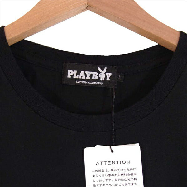 HYSTERIC GLAMOUR ヒステリックグラマー プレイボーイ PLAYBOY 12193CT05496 19AW JUNE PLAYMATE LARA プリント Tシャツ 黒系 L【新古品】【未使用】【中古】