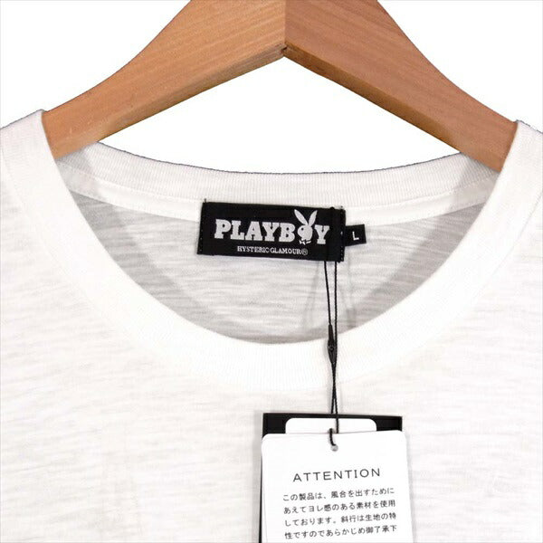 HYSTERIC GLAMOUR ヒステリックグラマー プレイボーイ PLAYBOY 12191CT02400 リッププリント クルーネック 半袖 Tシャツ 白系 L【新古品】【未使用】【中古】