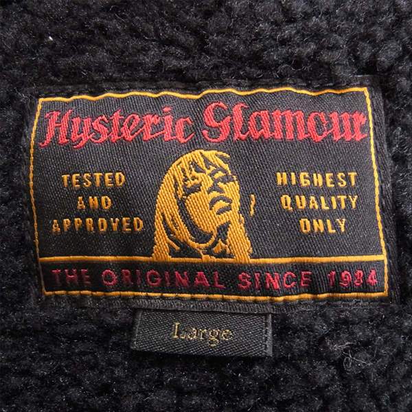 HYSTERIC GLAMOUR ヒステリックグラマー 02183AC07 デニム ボア ランチ コート 黒系 L【中古】