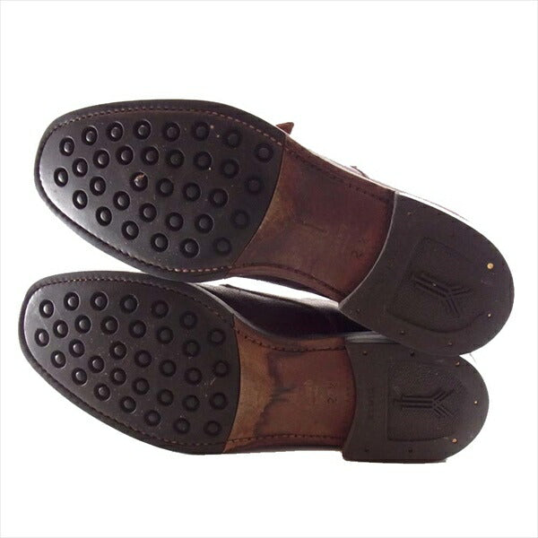 ヤンコ ダブルモンクストラップ ロシアンカーフ ビジネスシューズ ブラウン系 23.5【中古】