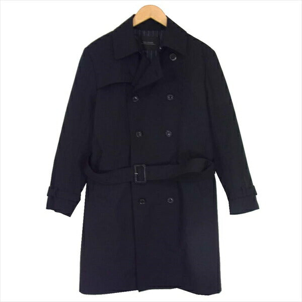 nano universe ナノユニバース 668-0111004 7DAY COAT 無地 ダブルトレンチ コート ネイビー系 S【中古】