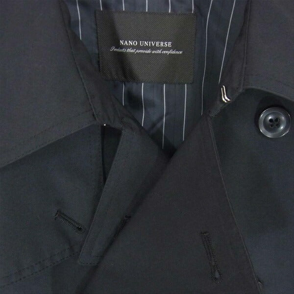 nano universe ナノユニバース 668-0111004 7DAY COAT 無地 ダブルトレンチ コート ネイビー系 S【中古】