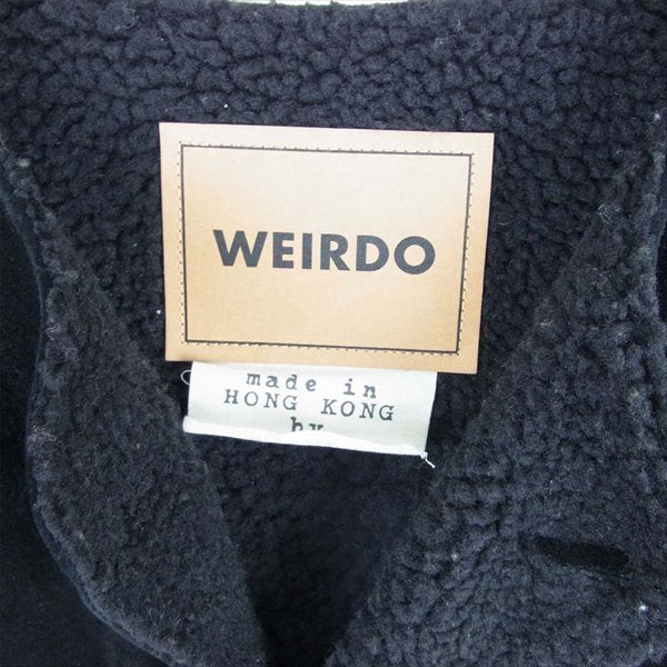 WEIRDO ウィアード WEIRDO LIGHT RANCH VEST HOG SKIN ホグスキン 豚革 スエード 裏ボア ベスト ジレ ブラック系 XL【中古】