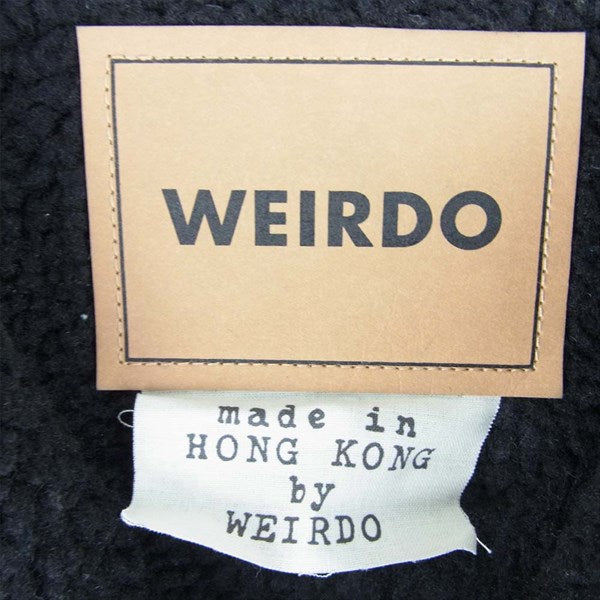 WEIRDO ウィアード WEIRDO LIGHT RANCH VEST HOG SKIN ホグスキン 豚革 スエード 裏ボア ベスト ジレ ブラック系 XL【中古】