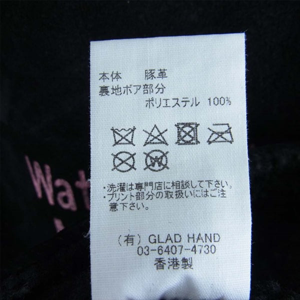 WEIRDO ウィアード WEIRDO LIGHT RANCH VEST HOG SKIN ホグスキン 豚革 スエード 裏ボア ベスト ジレ ブラック系 XL【中古】