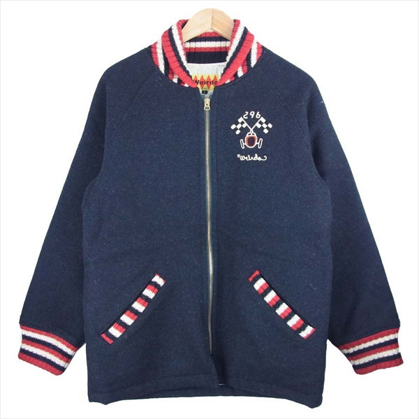 WEIRDO ウィアード 胸ロゴ刺繍 裏地キルティング ウール ファラオ ジャケット ブラック系 L【中古】