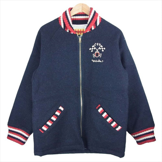 WEIRDO ウィアード 胸ロゴ刺繍 裏地キルティング ウール ファラオ ジャケット ブラック系 L【中古】