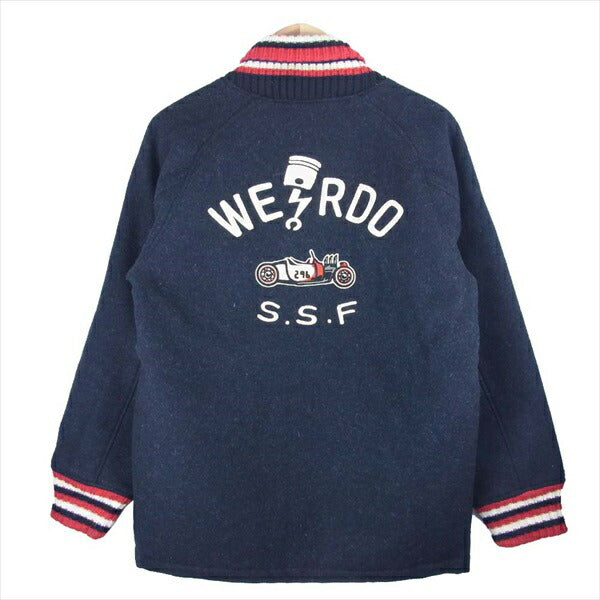 WEIRDO ウィアード 胸ロゴ刺繍 裏地キルティング ウール ファラオ ジャケット ブラック系 L【中古】