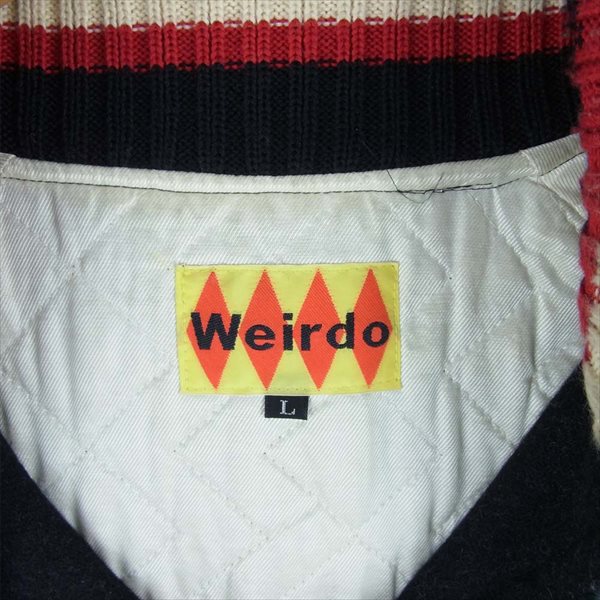 WEIRDO ウィアード 胸ロゴ刺繍 裏地キルティング ウール ファラオ ジャケット ブラック系 L【中古】