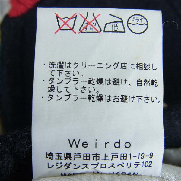 WEIRDO ウィアード 胸ロゴ刺繍 裏地キルティング ウール ファラオ ジャケット ブラック系 L【中古】
