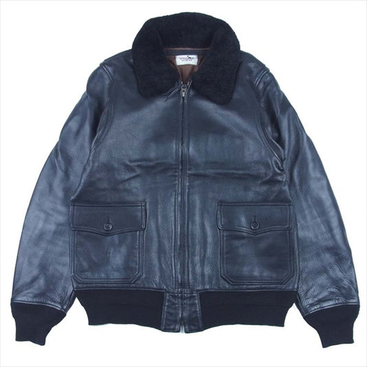 GANGSTERVILLE ギャングスタービル G-1 COW HIDE カウハイド 牛革 レザー フライト ジャケット ブラック系 XL【中古】