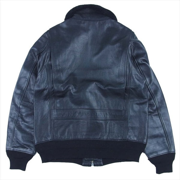 GANGSTERVILLE ギャングスタービル G-1 COW HIDE カウハイド 牛革 レザー フライト ジャケット ブラック系 XL【中古】