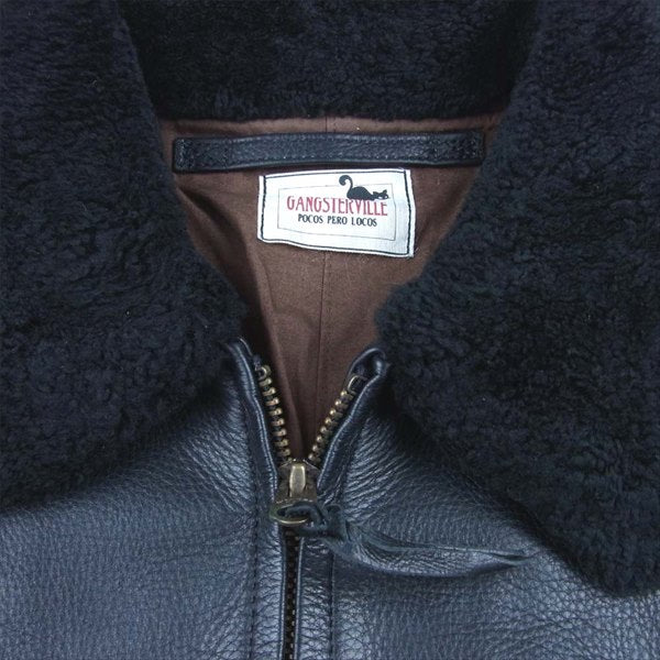 GANGSTERVILLE ギャングスタービル G-1 COW HIDE カウハイド 牛革 レザー フライト ジャケット ブラック系 XL【中古】