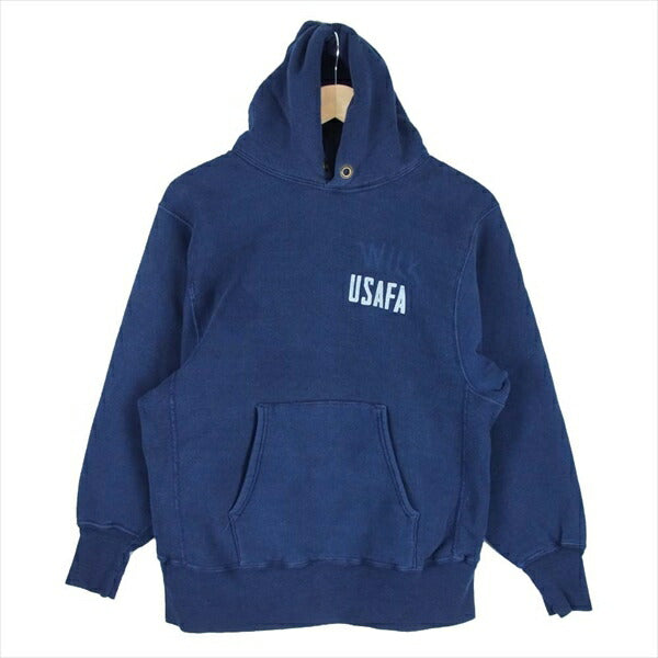 Champion チャンピオン ヴィンテージ VINTAGE USA製 70s 80s 単タグ オリジナル USAFA リバースウィーブ プルオーバー パーカー ネイビー系 M【中古】