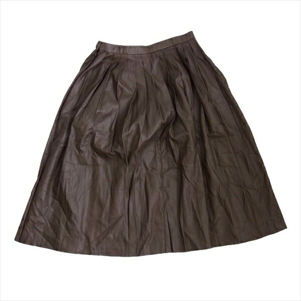 HYSTERIC GLAMOUR ヒステリックグラマー 0153AK02 フェイクレザー ミモレ丈 プリーツスカート カーキ(オリーブグリーン)系 S【中古】