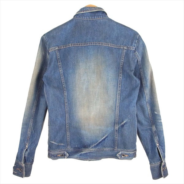 5351 5351プール.オム 0260030041 スネークスキン レザーパッチ ダメージデニム ジャケット インディゴブルー系 2【中古】