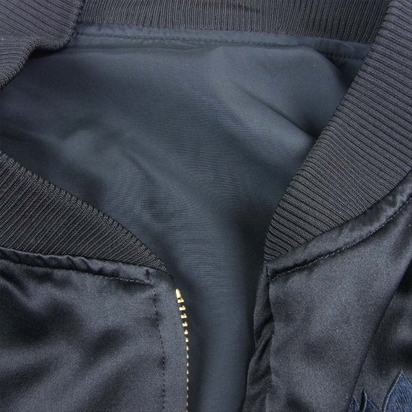 Yohji Yamamoto POUR HOMME ヨウジヤマモトプールオム 93SS JEPANG 刺繍 蓮 シルク ブルゾン ブラック系 M【中古】