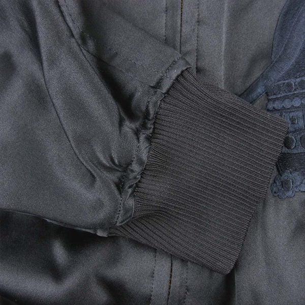 Yohji Yamamoto POUR HOMME ヨウジヤマモトプールオム 93SS JEPANG 刺繍 蓮 シルク ブルゾン ブラック系 M【中古】