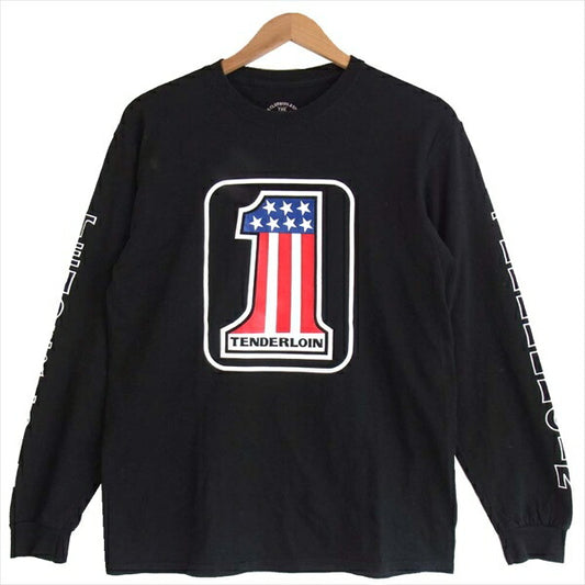 TENDERLOIN テンダーロイン T-TEE L/S N01 メンズ プリント 長袖 Tシャツ ブラック系 M【中古】