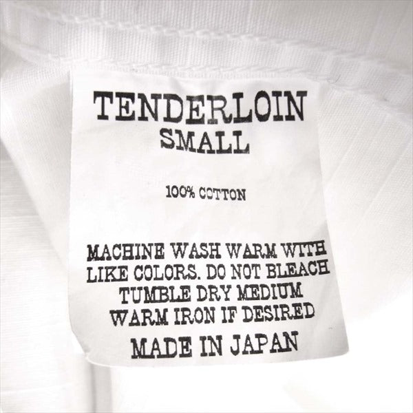 TENDERLOIN テンダーロイン T-WORK SHT SLUB チェーンステッチ 刺繍 スラブ ワーク シャツ 長袖シャツ 白系 S【中古】