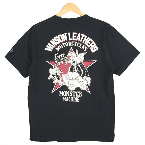 VANSON バンソン TJV-2012 TOM&JERRY トムとジェリー カナダ製 半袖 Tシャツ ブラック系 L【極上美品】【中古】