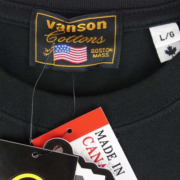VANSON バンソン TJV-2012 TOM&JERRY トムとジェリー カナダ製 半袖 Tシャツ ブラック系 L【極上美品】【中古】