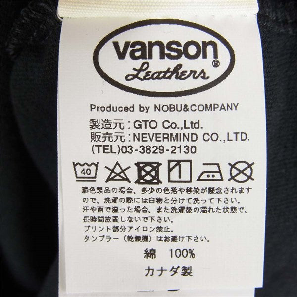 VANSON バンソン TJV-2012 TOM&JERRY トムとジェリー カナダ製 半袖 Tシャツ ブラック系 L【極上美品】【中古】