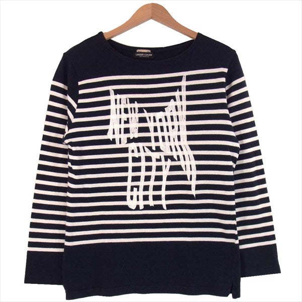 UNDERCOVER アンダーカバー 14AW NEW YORK CITY プリント クルーネック ボーダー アーカイブ 長袖 Tシャツ 紺×白 L【中古】