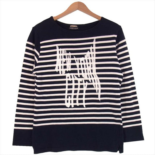 UNDERCOVER アンダーカバー 14AW NEW YORK CITY プリント クルーネック ボーダー アーカイブ 長袖 Tシャツ 紺×白 L【中古】