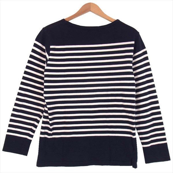 UNDERCOVER アンダーカバー 14AW NEW YORK CITY プリント クルーネック ボーダー アーカイブ 長袖 Tシャツ 紺×白 L【中古】