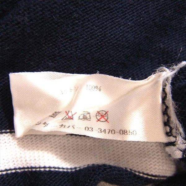 UNDERCOVER アンダーカバー 14AW NEW YORK CITY プリント クルーネック ボーダー アーカイブ 長袖 Tシャツ 紺×白 L【中古】