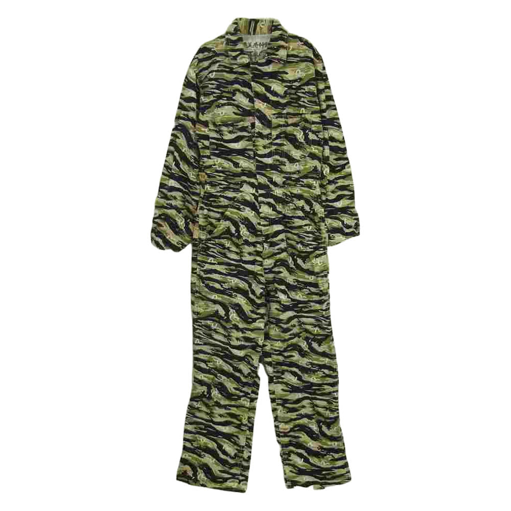 EVISU エヴィス 新恵美寿神頭 白カモメ 迷彩柄 オールインワン ツナギ カーキ系 40【中古】
