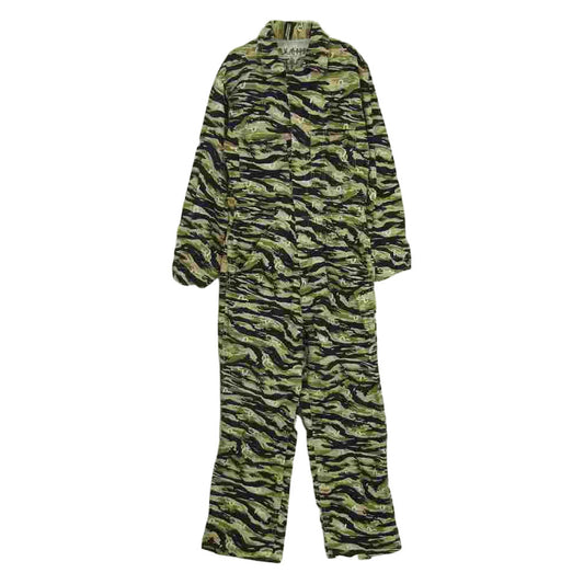 EVISU エヴィス 新恵美寿神頭 白カモメ 迷彩柄 オールインワン ツナギ カーキ系 40【中古】