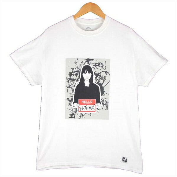 BEDWIN & THE HEARTBREAKERS ベドウィンアンドザハートブレイカーズ グラフィック プリント Tシャツ 半袖シャツ 白系 no.3【中古】